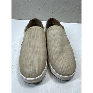 OluKai Ki'ihele 'ili Leather Women Slip-On Beige Lifestyle Sneakers Shoes Size 9